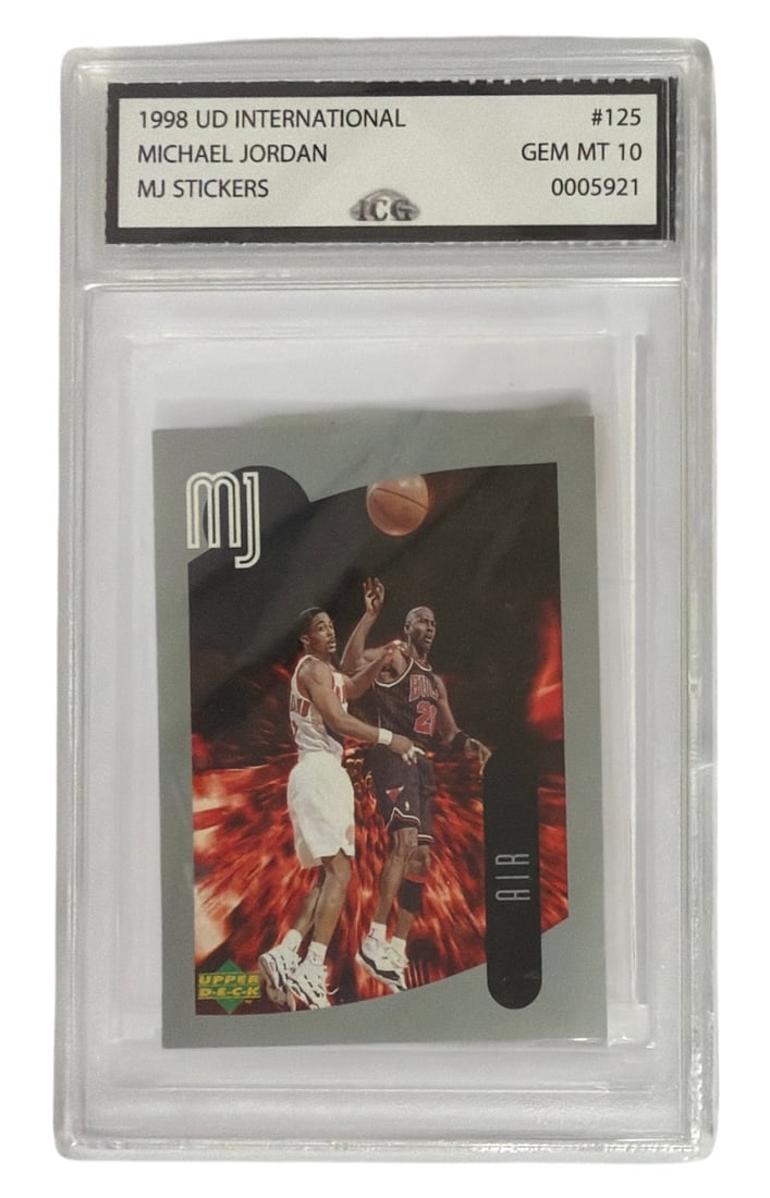 1998 UD International MJ Sticker Michael Jordan | No. 125 | Graded 10 (1 of 2)