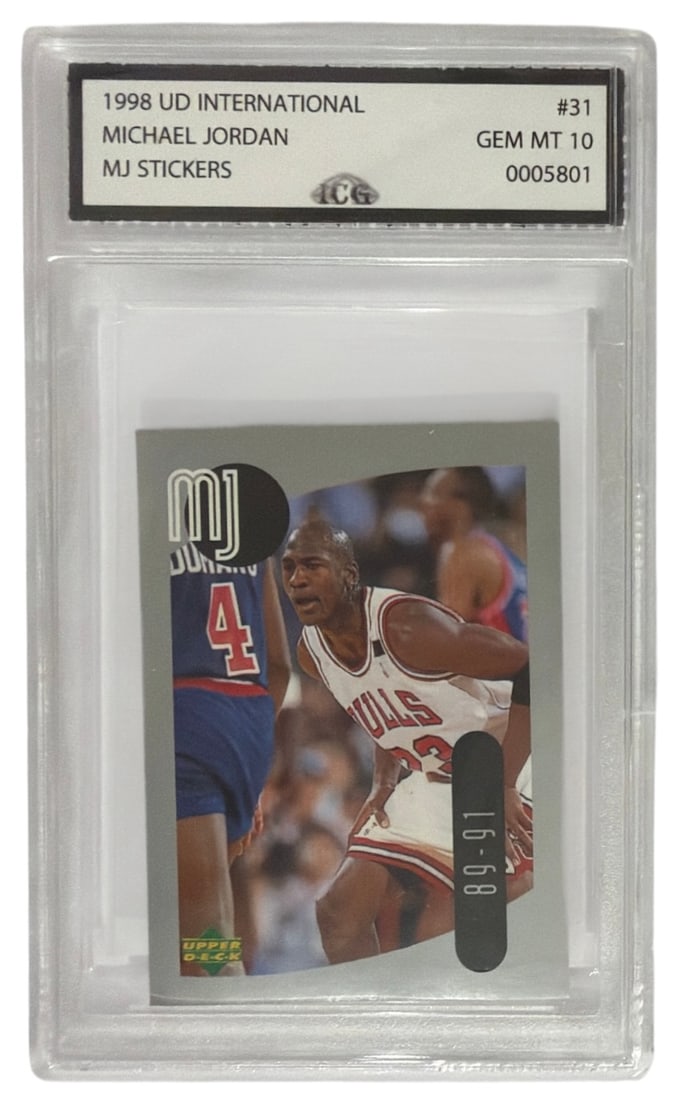 1998 UD International MJ Sticker Michael Jordan | No. 31 | Graded 10 (1 of 2)