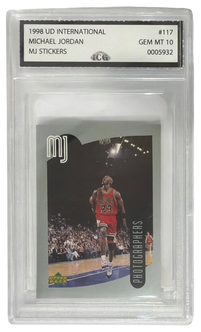 1998 UD International MJ Sticker Michael Jordan | No. 117 | Graded 10: 1998 UD International MJ Sticker Michael Jordan | No. 117 | Graded 10