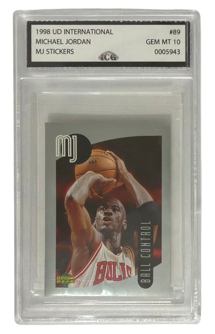 1998 UD International MJ Sticker Michael Jordan | No. 89 | Graded 10 (1 of 2)