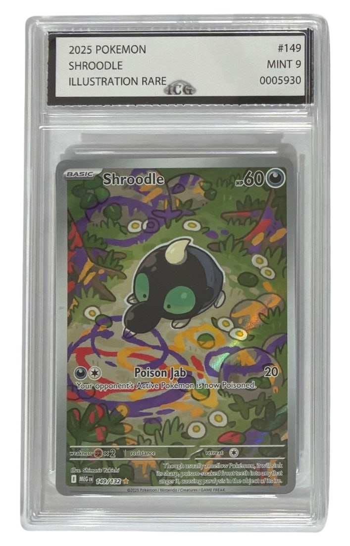 2025 Pokemon Illustration RARE Shroodle | No. 149 | Graded 9 (1 of 2)