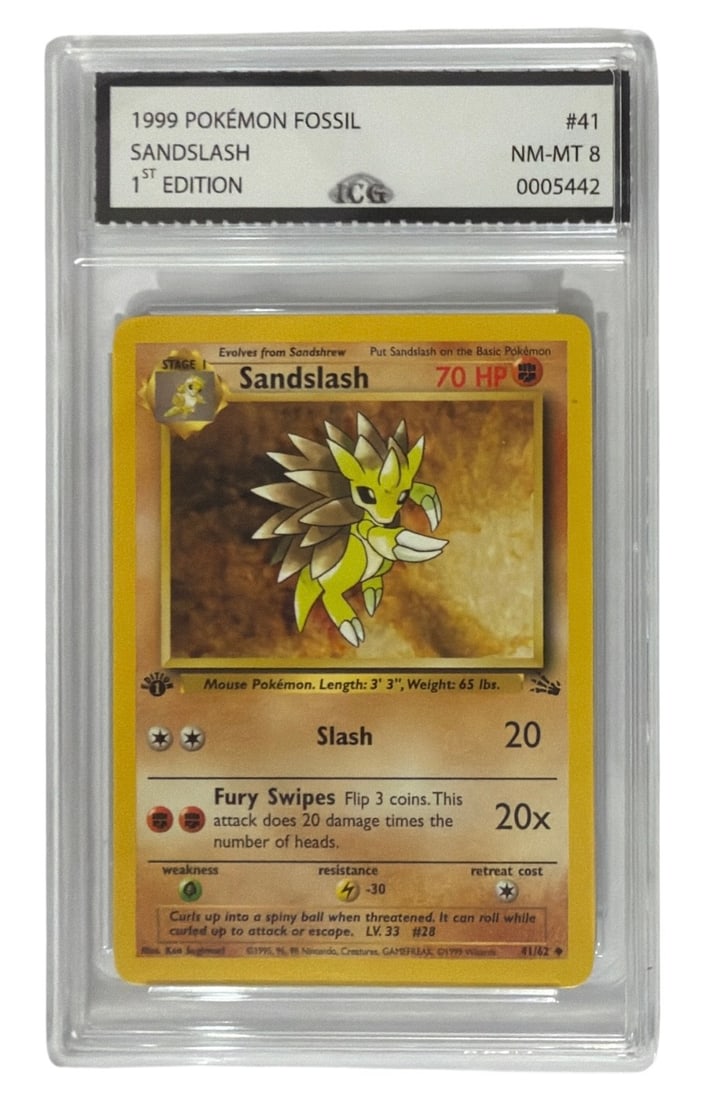 1999 Pokemon 1st Edition Fossil Set Sandslash | No. 41 | Graded 8 (1 of 2)