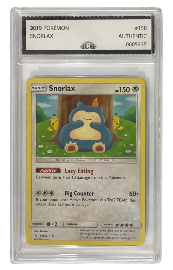 2019 Pokemon Sun & Moon Unbroken Bonds Snorlax | No. 158: 2019 Pokemon Sun & Moon Unbroken Bonds Snorlax | No. 158