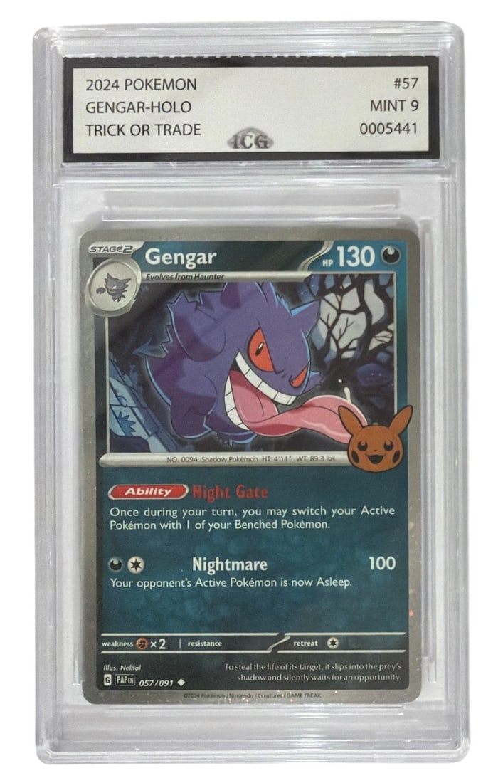 2024 Pokemon The Halloween Trick or Trade Set Gengar | No. 57 | Graded 9: 2024 Pokemon The Halloween Trick or Trade Set Gengar | No. 57 | Graded 9
