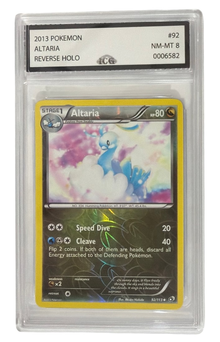 2013 Pokemon Reverse HOLO Altaria | No. 92 | Graded 8: 2013 Pokemon Reverse HOLO Altaria | No. 92 | Graded 8