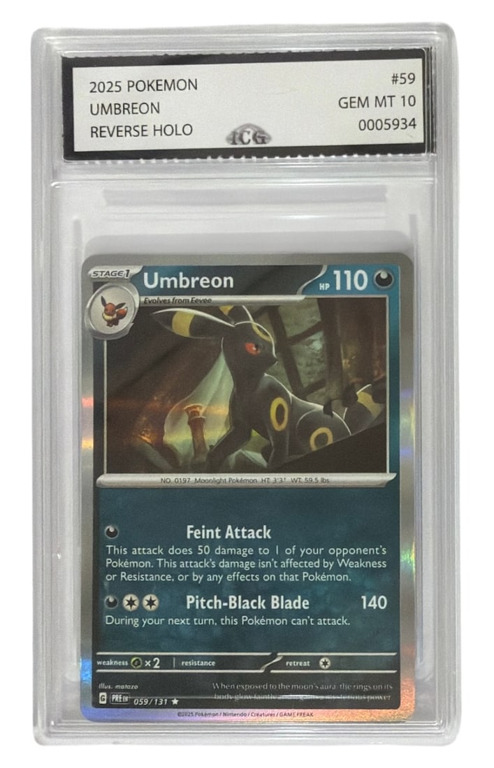 2025 Pokemon Reverse HOLO Umbreon | No. 59 | Graded 10 (1 of 2)