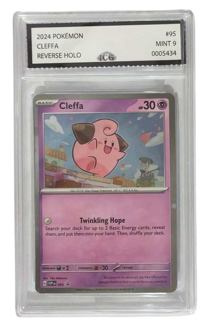 2024 Pokemon Reverse HOLO Cleffa | No. 95 | Graded 9 (1 of 2)