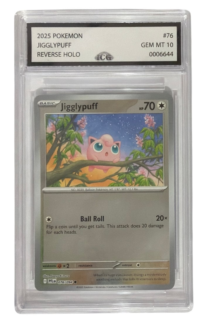 2025 Pokemon Reverse HOLO Jigglypuff | No. 76 | Graded 10 (1 of 2)