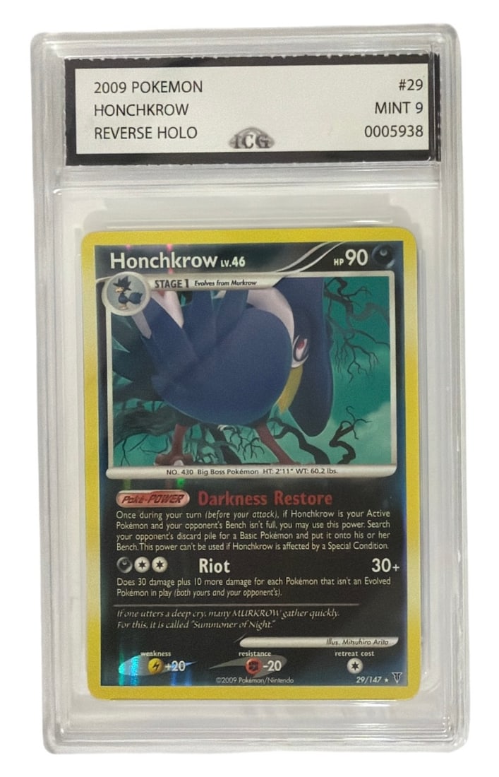 2009 Pokemon Reverse HOLO Honchkrow | No. 29 | Graded 9 (1 of 2)