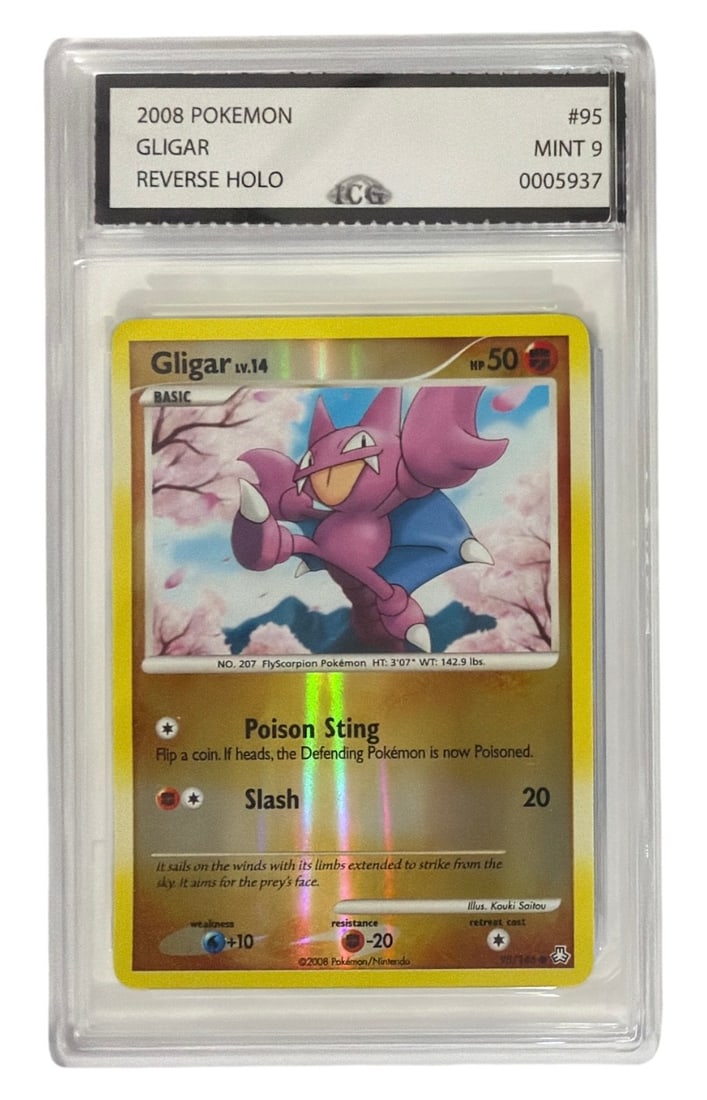 2008 Pokemon Reverse HOLO Gligar | No. 95 | Graded 9 (1 of 2)