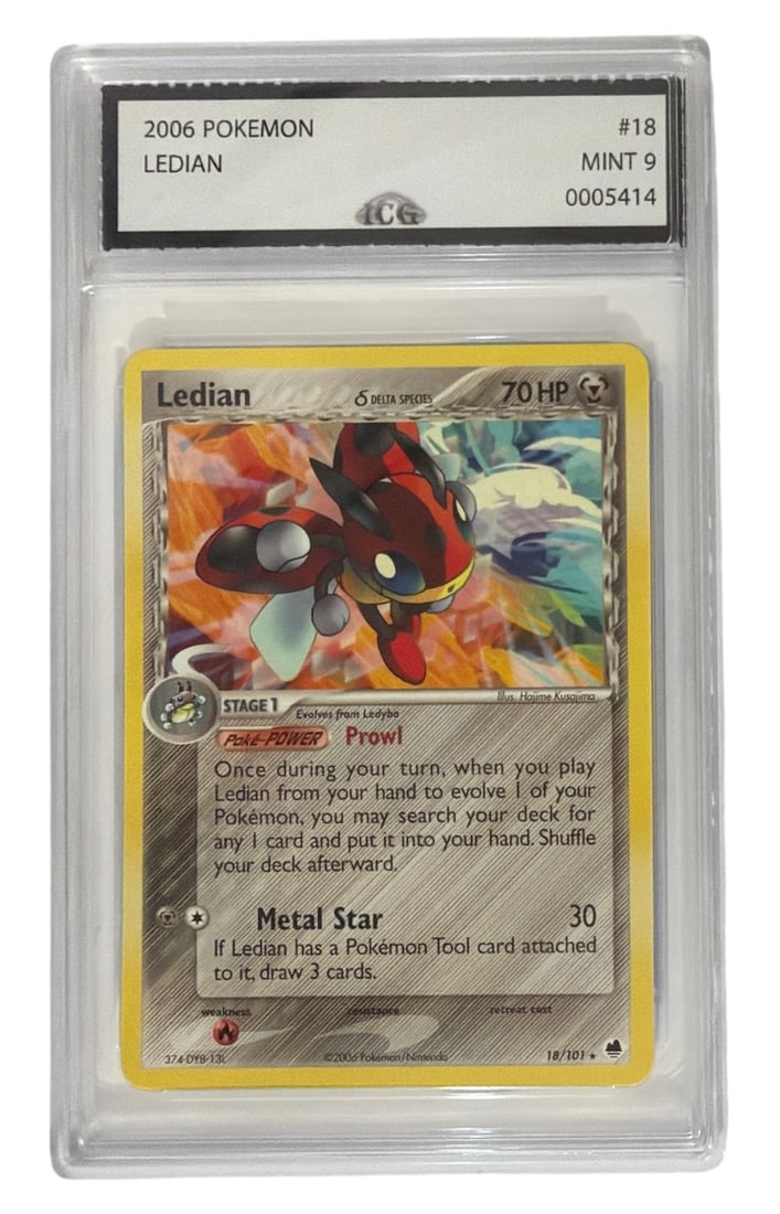 2006 Pokemon EX Dragon Frontiers Set Ledian | No. 18 | Graded 9: 2006 Pokemon EX Dragon Frontiers Set Ledian | No. 18 | Graded 9