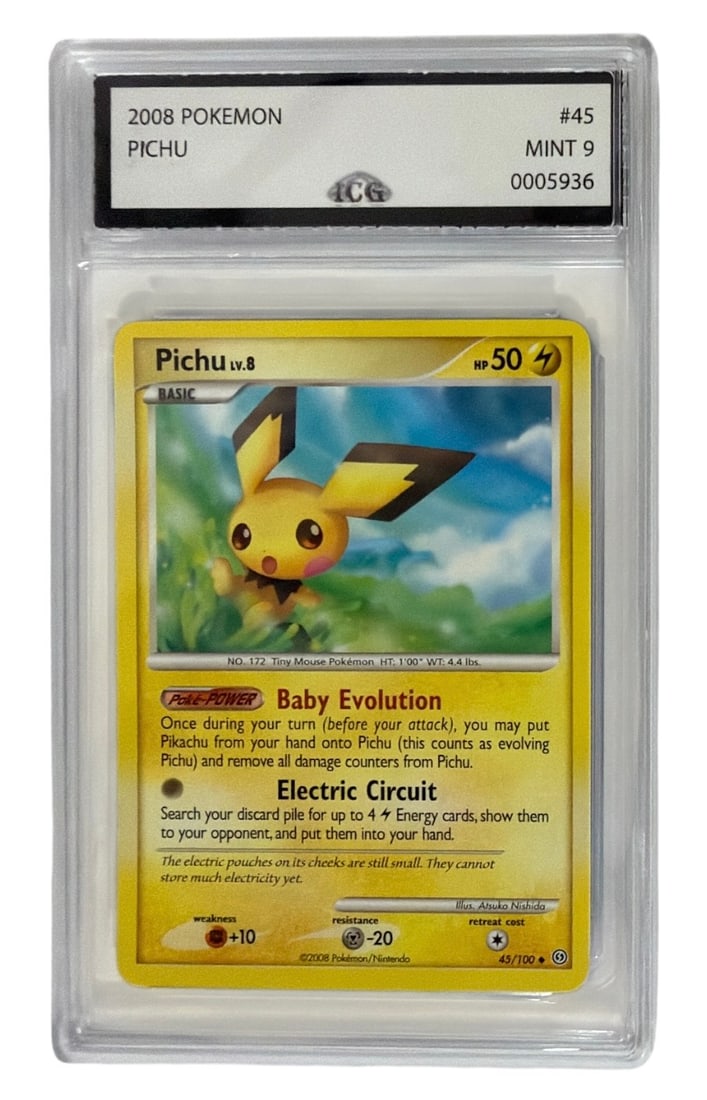 2008 Pokemon Stormfront Set Pichu | No. 45 | Graded 9 (1 of 2)