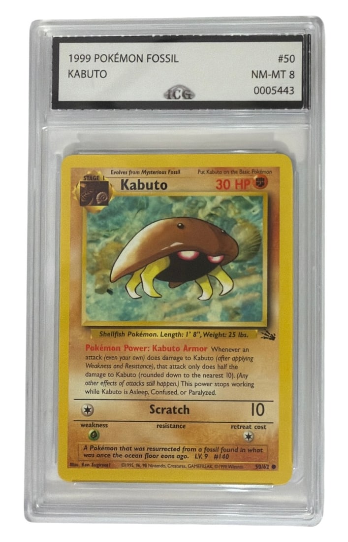 1999 Pokemon Fossil Set Kabuto | No. 50 | Graded 8 (1 of 2)