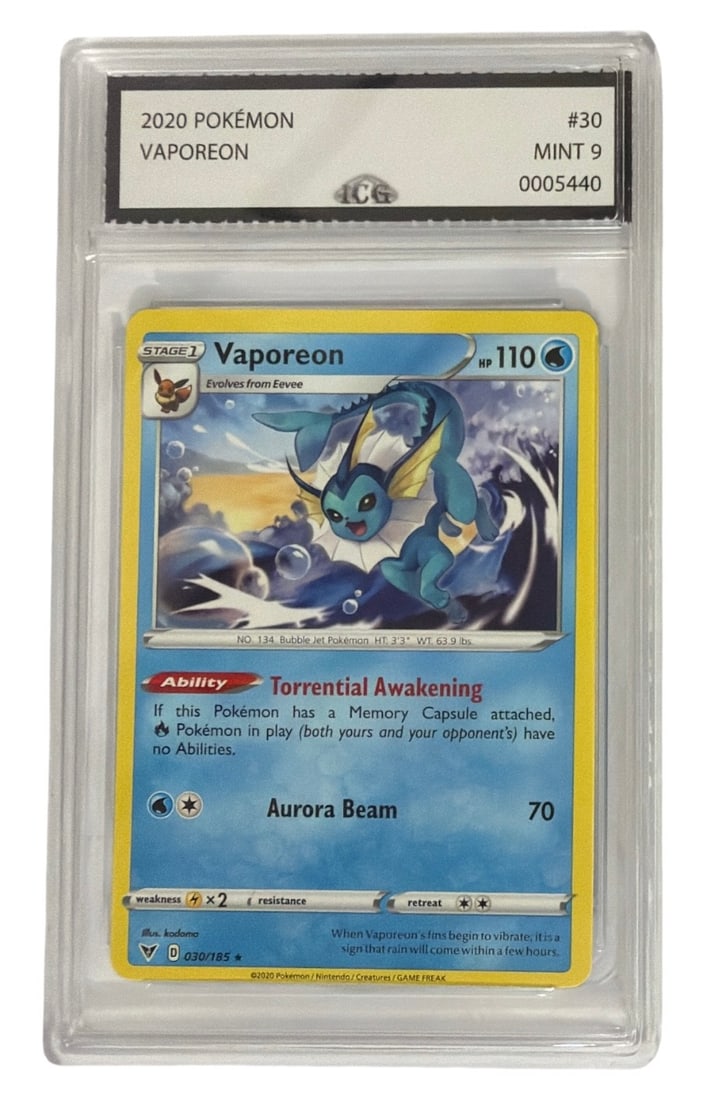 2020 Pokemon The Vivid Voltage Expansion Set Vaporeon | No. 30 | Graded 9 (1 of 2)