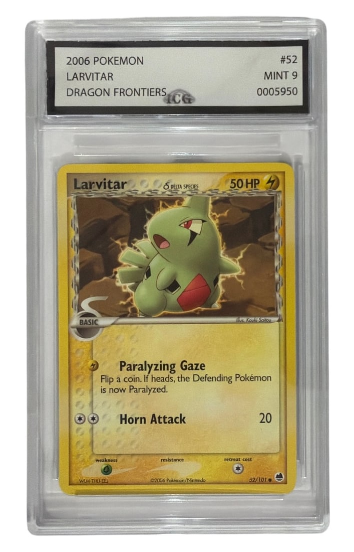 2006 Pokemon TCG Dragon Frontiers Set Larvitar | No. 52 | Graded 9 (1 of 2)