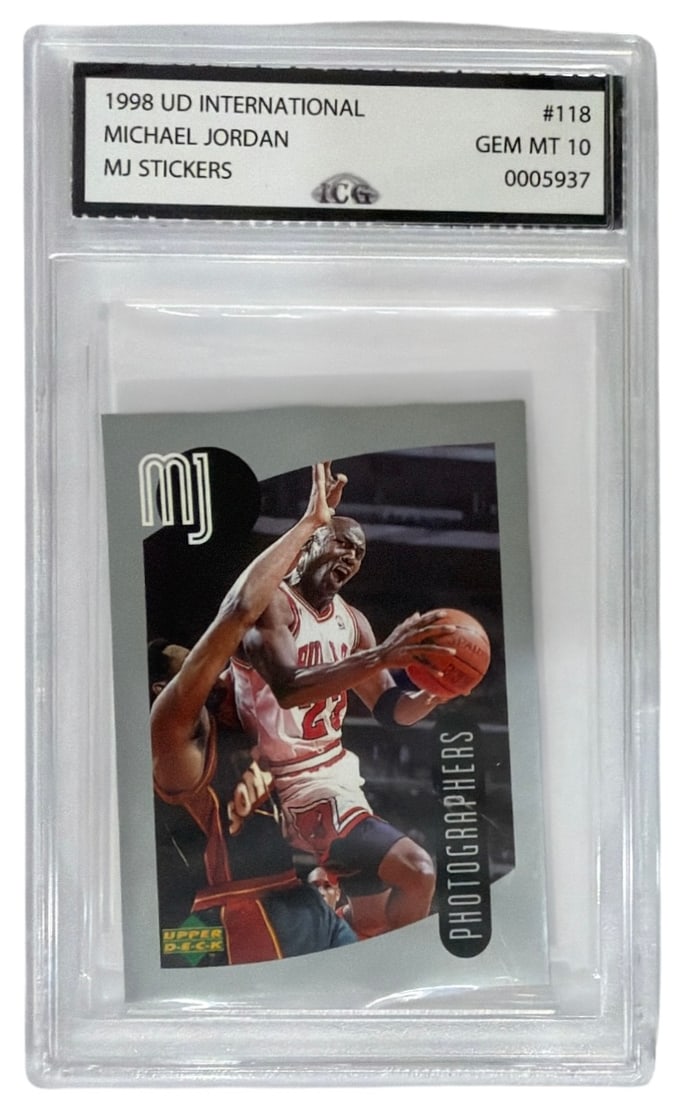 1998 Upper Deck International MJ Sticker Michael Jordan | No. 118 | Graded 10 (1 of 2)