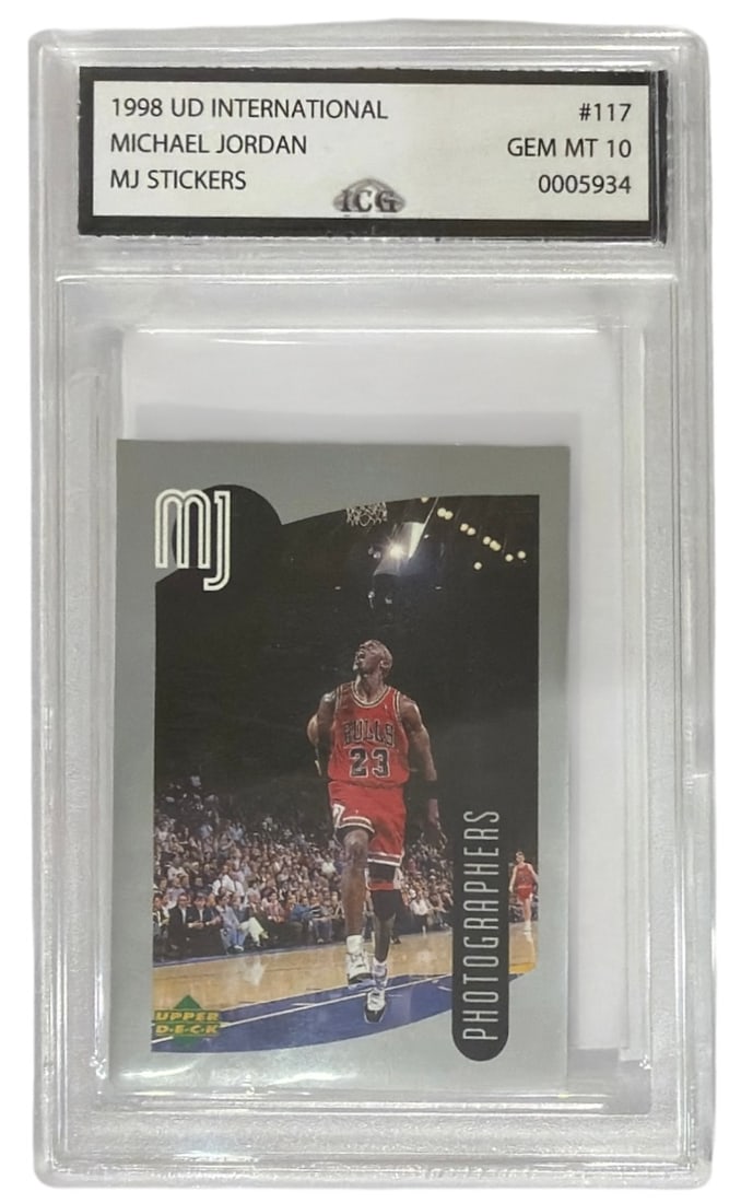 1998 Upper Deck International MJ Sticker Michael Jordan | No. 117 | Graded 10 (1 of 2)