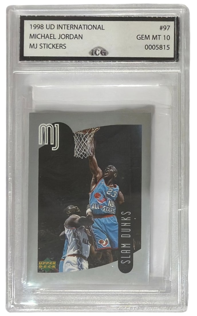 1998 Upper Deck International MJ Sticker Michael Jordan | No. 97 | Graded 10 (1 of 2)
