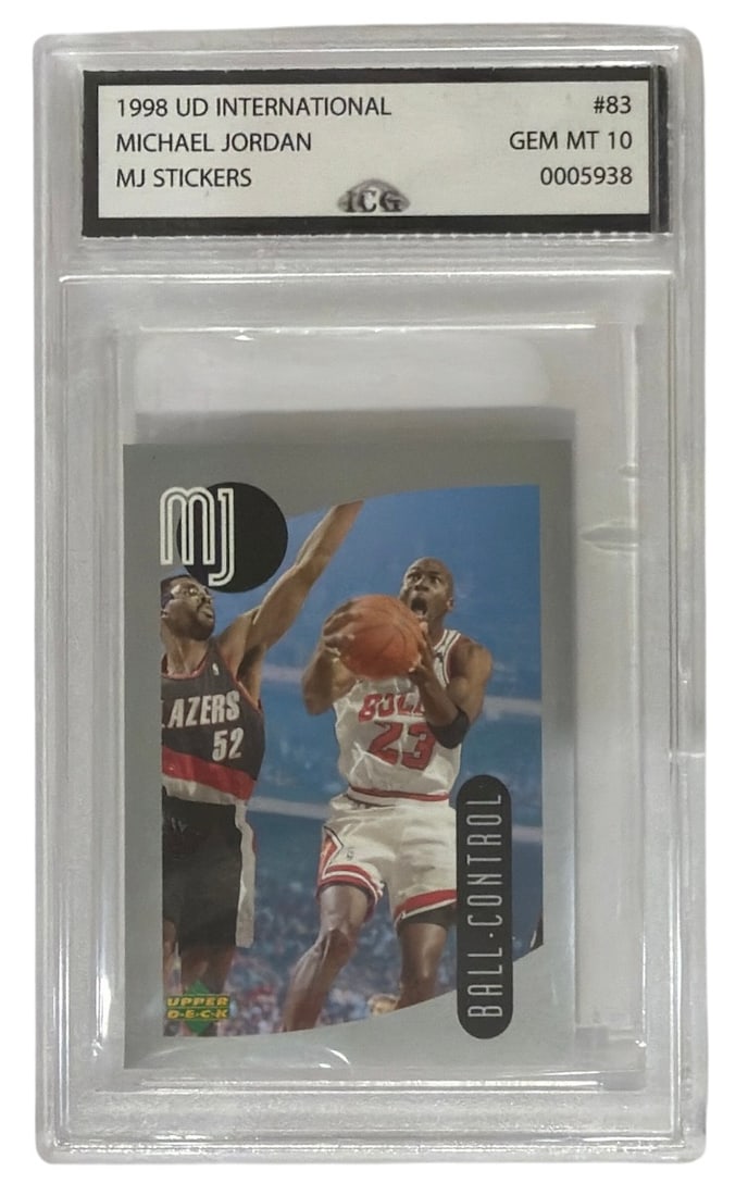 1998 Upper Deck International MJ Sticker Michael Jordan | No. 83 | Graded 10 (1 of 2)