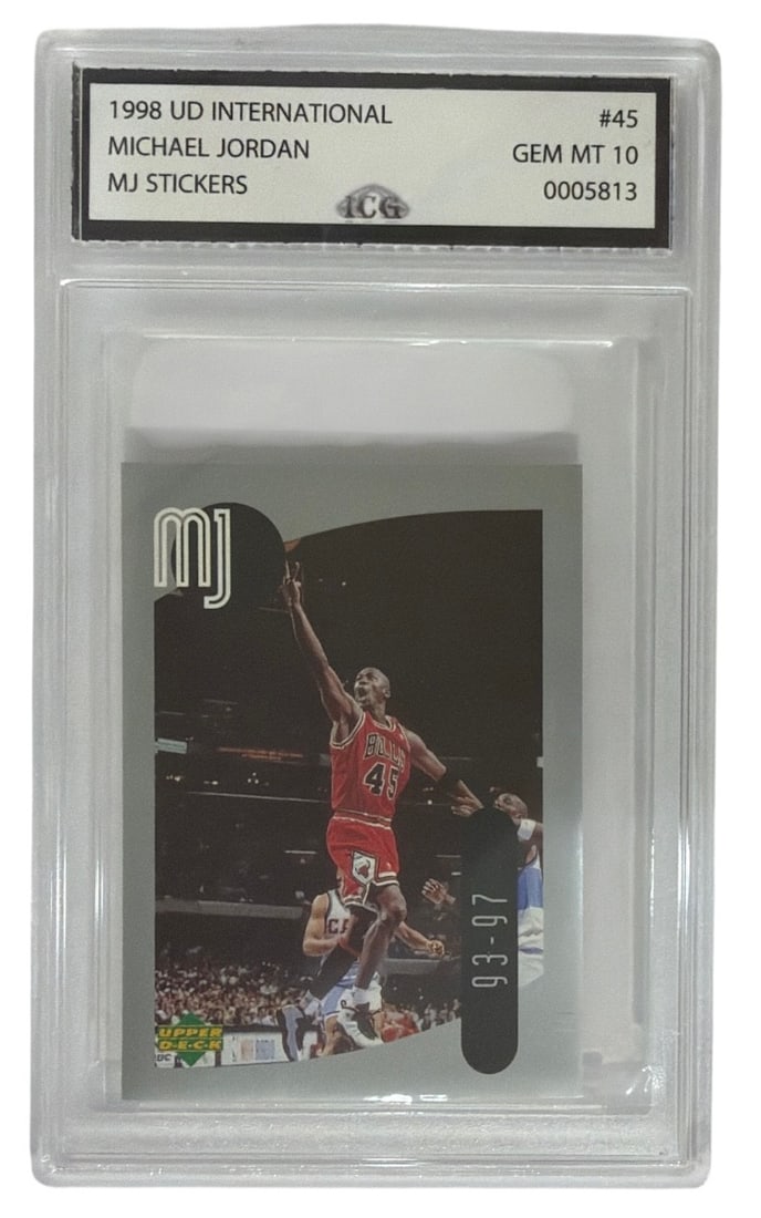 1998 Upper Deck International MJ Sticker Michael Jordan | No. 45 | Graded 10 (1 of 2)