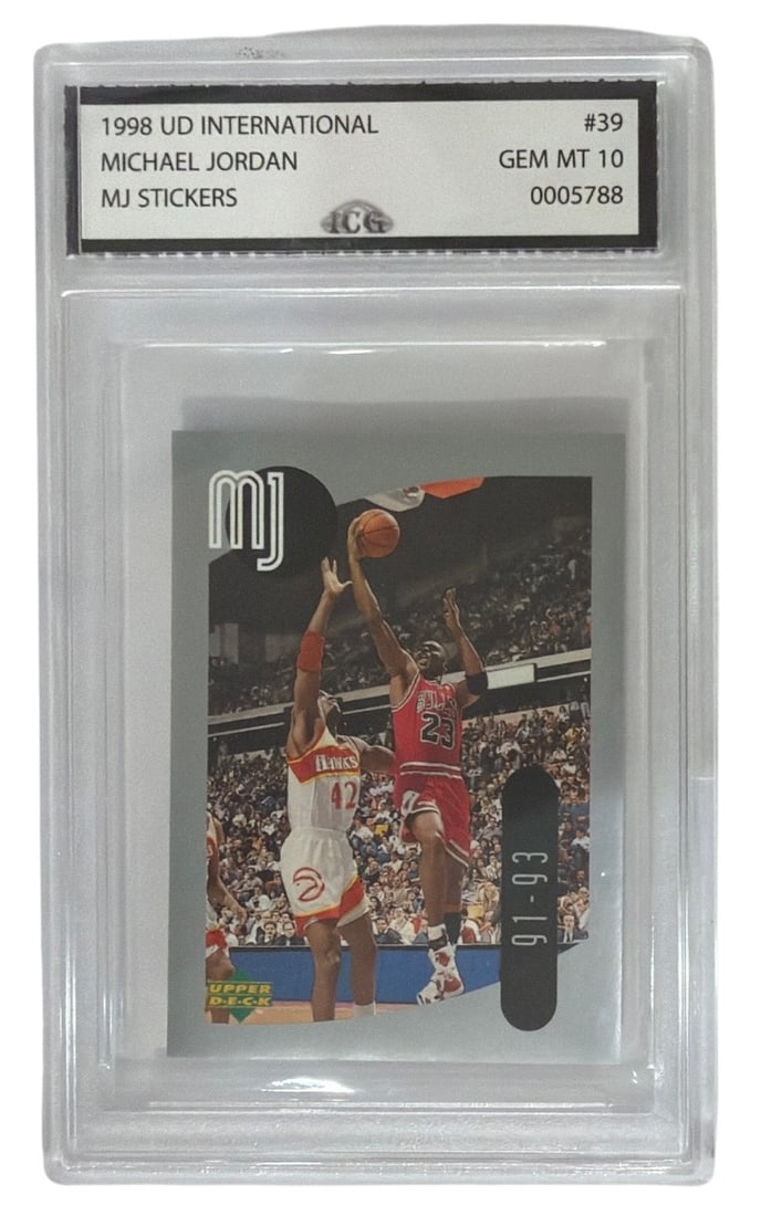 1998 Upper Deck International MJ Sticker Michael Jordan | No. 39 | Graded 10 (1 of 2)