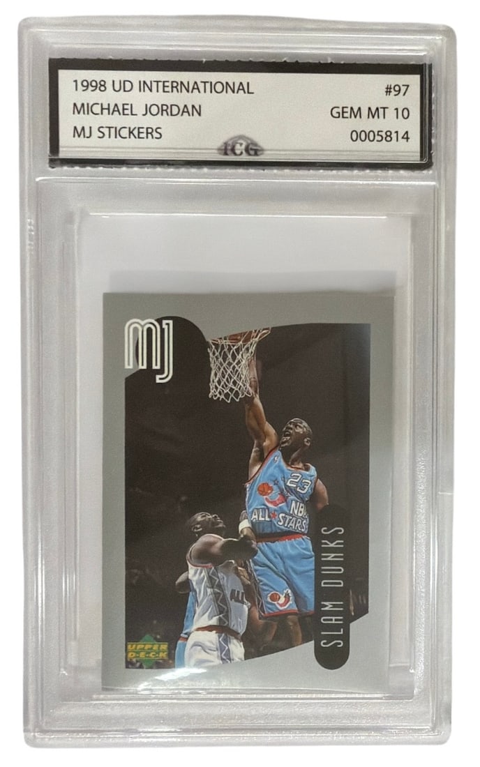 1998 Upper Deck International MJ Sticker Michael Jordan | No. 97 | Graded 10 (1 of 2)