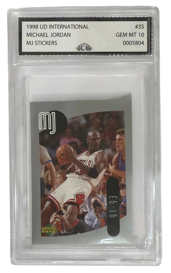 1998 Upper Deck International MJ Sticker Michael Jordan | No. 35 | Graded 10 (1 of 2)