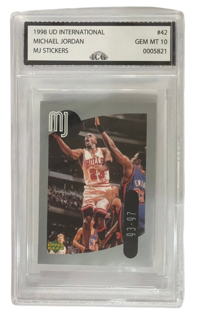 1998 Upper Deck International MJ Sticker Michael Jordan | No. 42 | Graded 10 (1 of 2)
