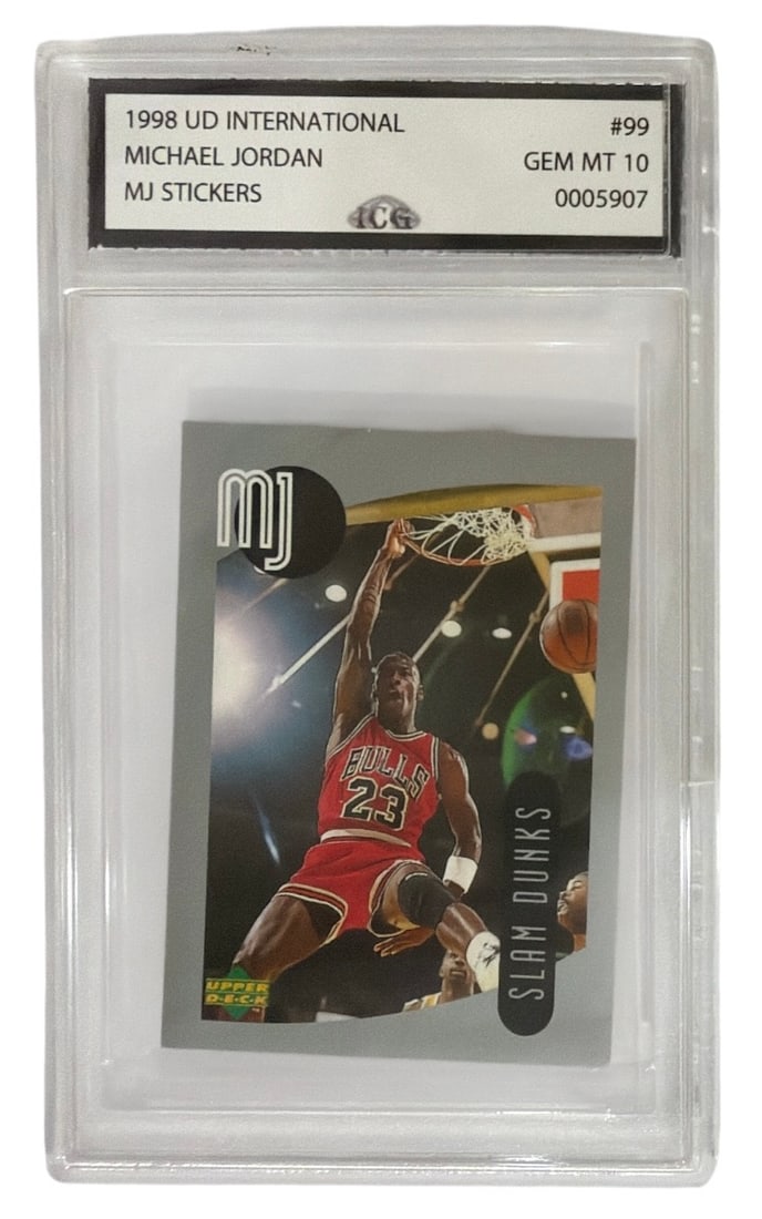 1998 Upper Deck International MJ Sticker Michael Jordan | No. 99 | Graded 10 (1 of 2)