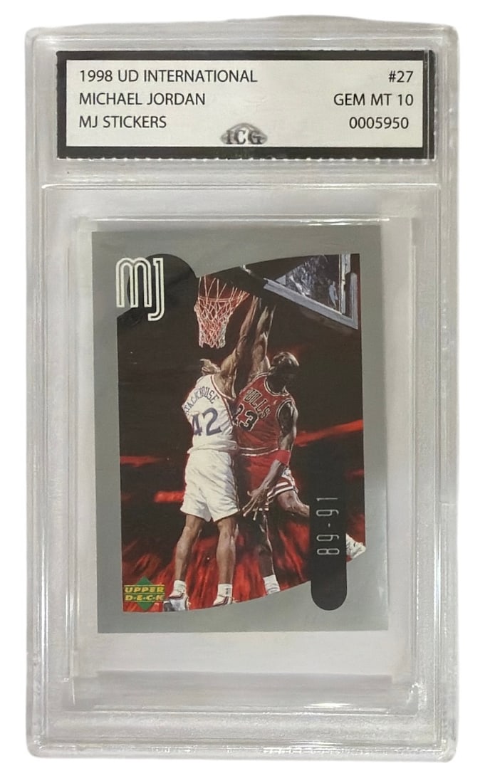 1998 Upper Deck International MJ Sticker Michael Jordan | No. 27 | Graded 10 (1 of 2)