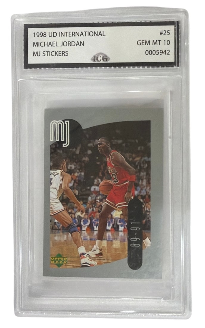 1998 Upper Deck International MJ Sticker Michael Jordan | No. 25 | Graded 10 (1 of 2)