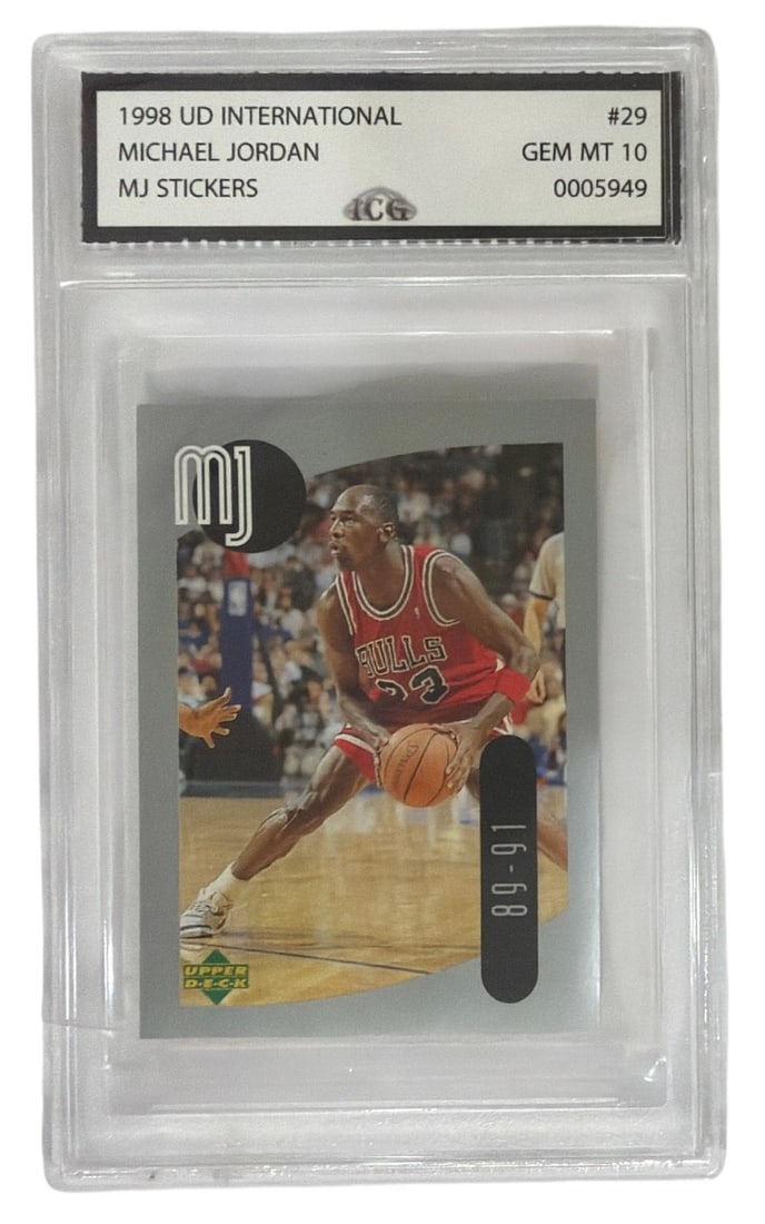 1998 Upper Deck International MJ Sticker Michael Jordan | No. 29 | Graded 10 (1 of 2)