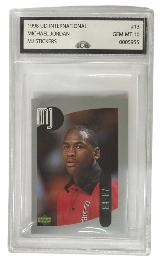 1998 Upper Deck International MJ Sticker Michael Jordan | No. 13 | Graded 10 (1 of 2)