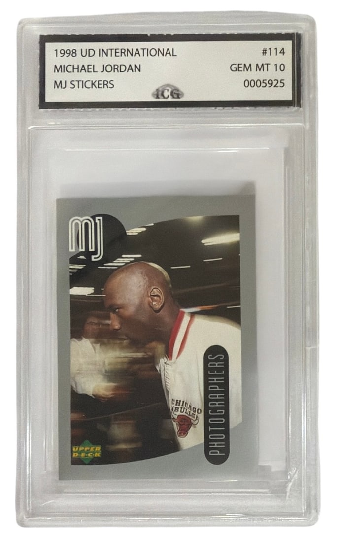 1998 Upper Deck International MJ Sticker Michael Jordan | No. 114 | Graded 10 (1 of 2)