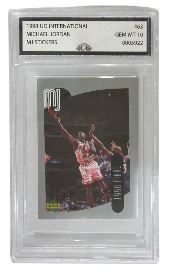 1998 Upper Deck International MJ Sticker Michael Jordan | No. 63 | Graded 10 (1 of 2)