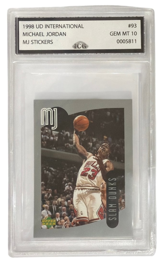 1998 Upper Deck International MJ Sticker Michael Jordan | No. 93 | Graded 10 (1 of 2)