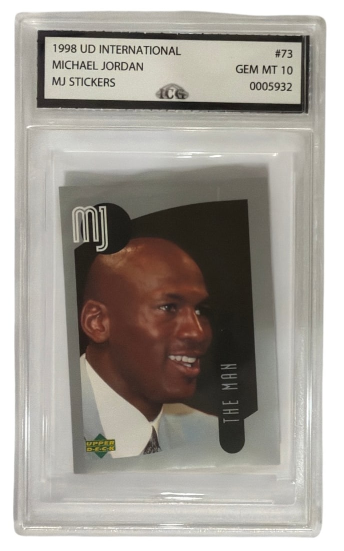 1998 Upper Deck International MJ Sticker Michael Jordan | No. 73 | Graded 10 (1 of 2)