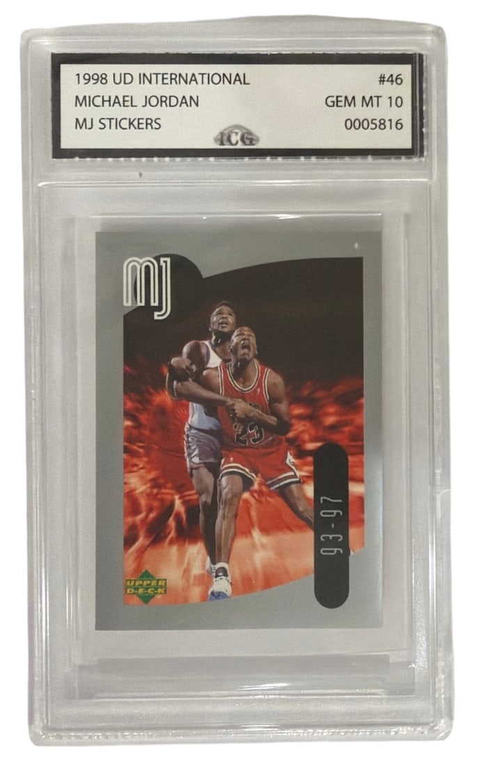 1998 Upper Deck International MJ Sticker Michael Jordan | No. 46 | Graded 10 (1 of 2)