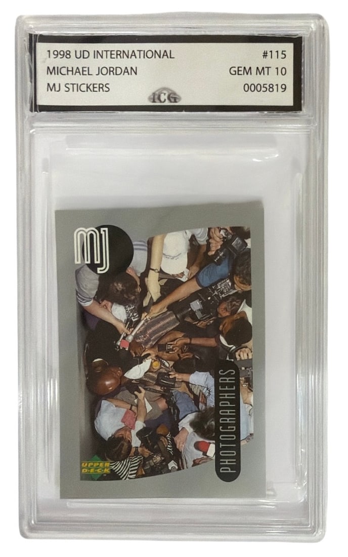 1998 Upper Deck International MJ Sticker Michael Jordan | No. 115 | Graded 10 (1 of 2)