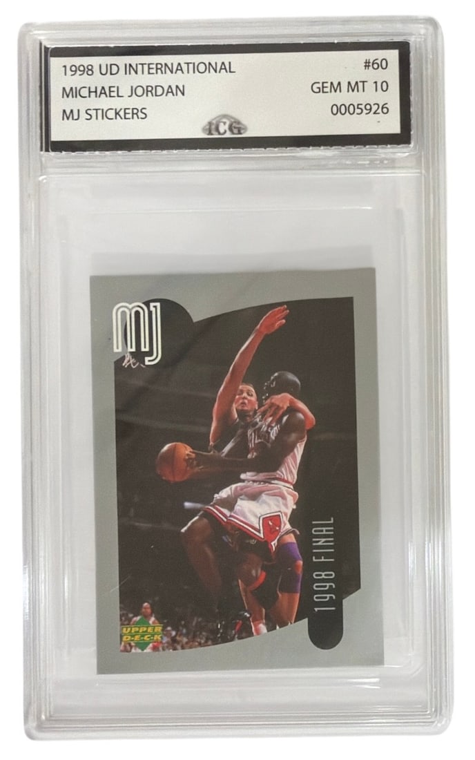 1998 Upper Deck International MJ Sticker Michael Jordan | No. 60 | Graded 10 (1 of 2)