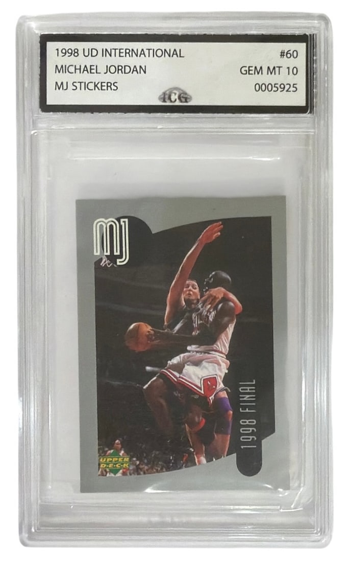 1998 Upper Deck International MJ Sticker Michael Jordan | No. 60 | Graded 10 (1 of 2)