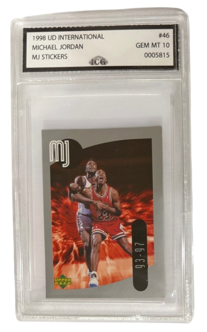 1998 Upper Deck International MJ Sticker Michael Jordan | No. 46 | Graded 10 (1 of 2)