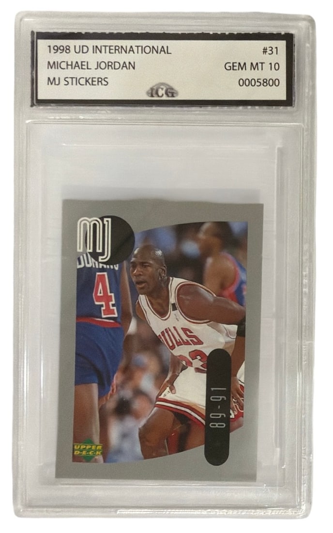 1998 Upper Deck International MJ Sticker Michael Jordan | No. 31 | Graded 10 (1 of 2)