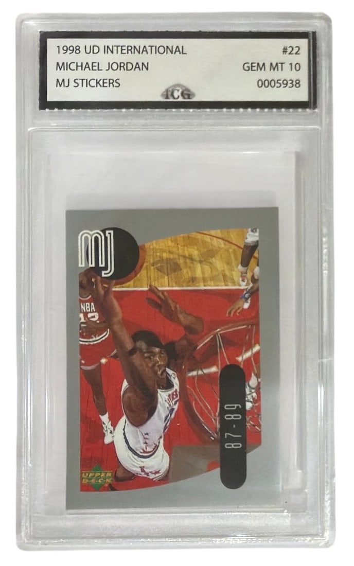1998 Upper Deck International MJ Sticker Michael Jordan | No. 22 | Graded 10 (1 of 2)