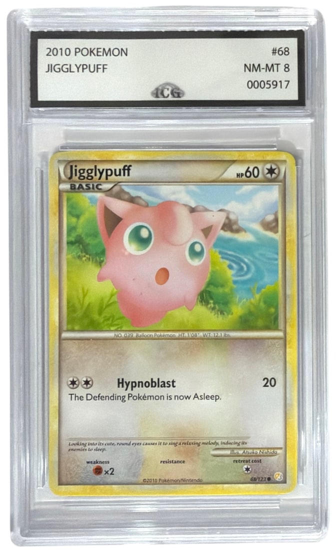 2010 Pokemon HeartGold and SoulSilver Set Jigglypuff | No. 68 | Graded 8: 2010 Pokemon HeartGold and SoulSilver Set Jigglypuff | No. 68 | Graded 8