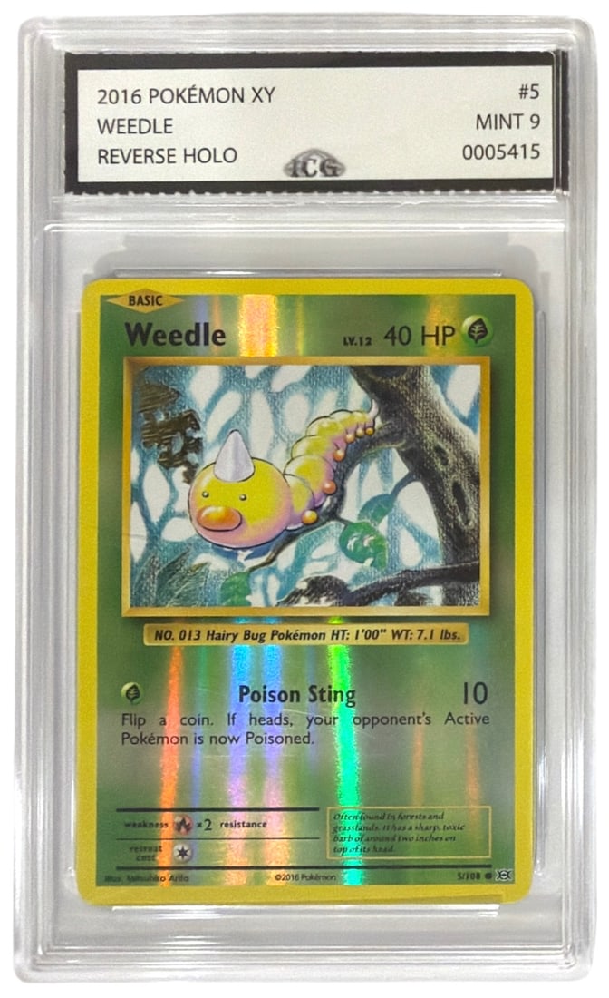 2016 Pokemon XY Reverse HOLO Weedle | No. 5 | Graded 9: 2016 Pokemon XY Reverse HOLO Weedle | No. 5 | Graded 9
