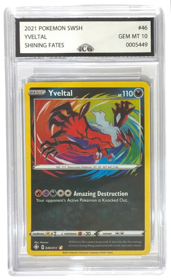 2021 Pokemon Shining Fate Yveltal | No. 46 | Graded 10: 2021 Pokemon Shining Fate Yveltal | No. 46 | Graded 10