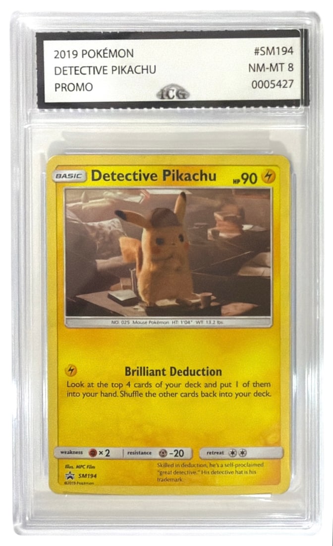 2019 Pokemon PROMO Detective Pikachu | No. SM194 | Graded 8 (1 of 2)