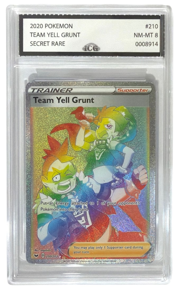2020 Pokemon Secret RARE Team Yell Grunt | No. 210 | Graded 8 (1 of 2)