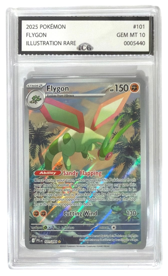 2025 Pokemon Illustration RARE Flygon | No. 101 | Graded 10: 2025 Pokemon Illustration RARE Flygon | No. 101 | Graded 10